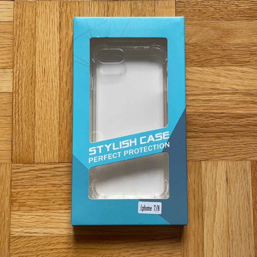 BNIB Clear iPhone 7/8 case with corner guards